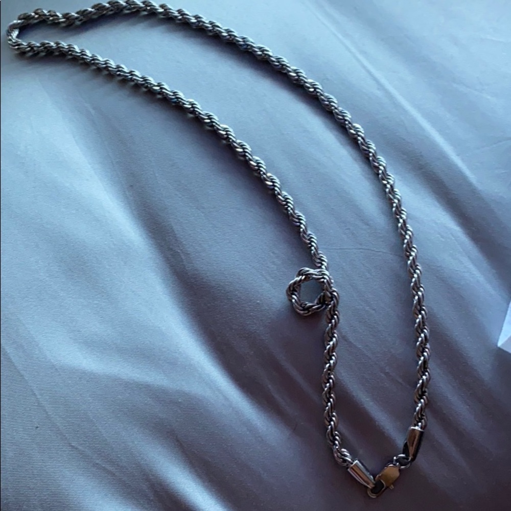 Gray silver plated chain